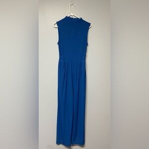 Elegant Blue Sleeveless Jumpsuit